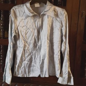 Vintage zippered long sleeve blouse